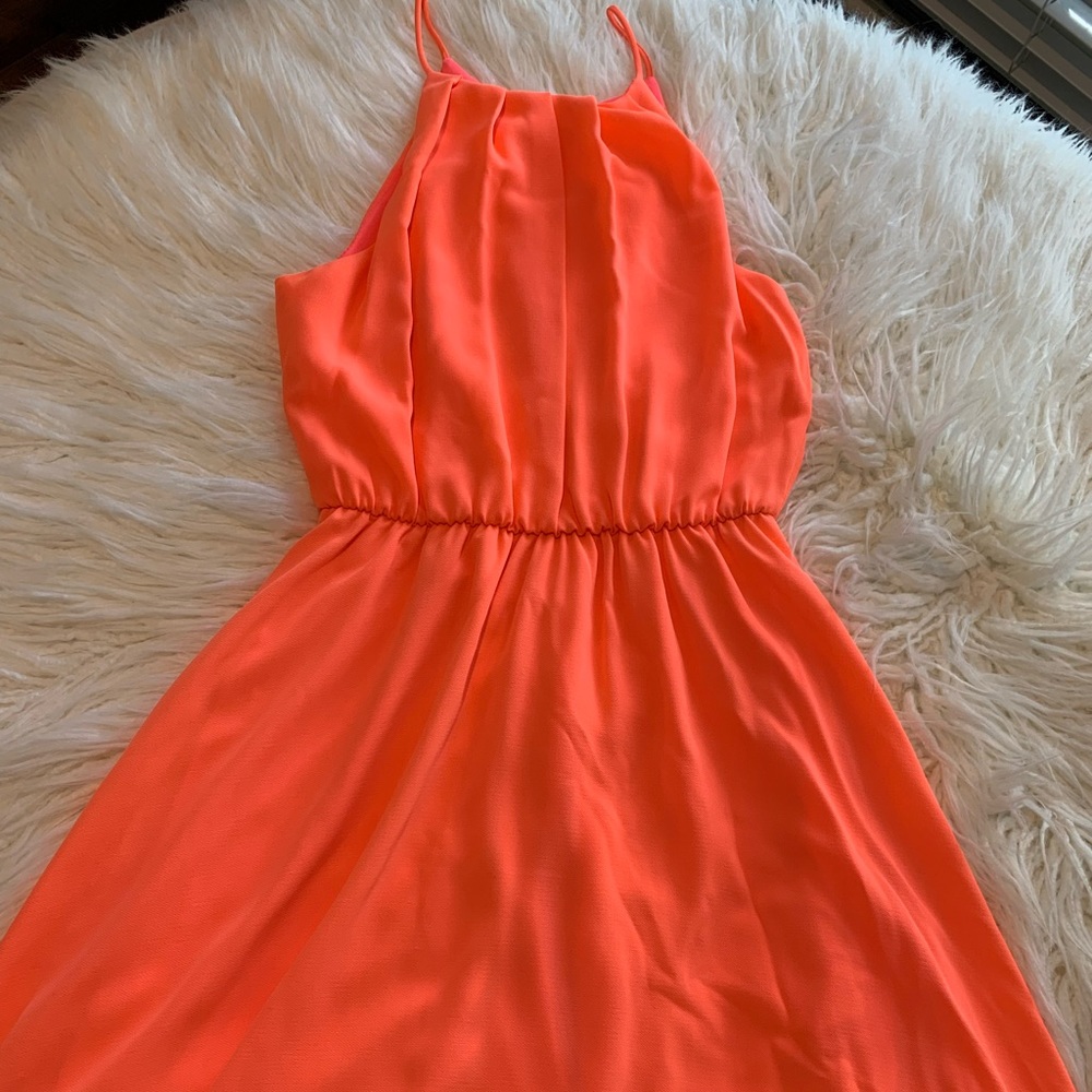 Neon Coral Mini Dress